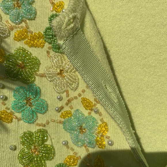 Express cashmere blend hand-beaded cardigan M - Picture 8 of 16